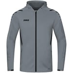 JAKO Men's Challenge Training Jacket with Hood, Stone Grey/Black, M