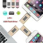 64/512gb Dual Usb 3.0 Flash Drive Photo Memory Stick U Disk Otg For Iphone 7 8 X