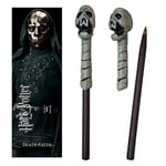 The Noble Collection Harry Potter Death Eater (Skull) Wand Pen and Bookmark - 9in (23cm) Stationery Pack - Officially Licensed Film Set Movie Props Wand Gifts