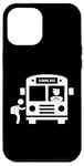 Coque pour iPhone 12 Pro Max Emblème de bus scolaire avec logo conducteur jaune