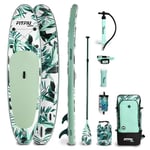 FITFIU Fitness OAHU - Stand up Paddle Gonflable Inspiration Tropicale avec kit Complet, Sup Board avec pagaie, Pompe de gonflage, 3 Palmes + Accessoires, Stand Up Paddling Board 320x81x15cm