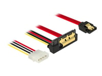 Delock - Sata-Kabel - Serial Ata 150/300/600 - 4 Pin Intern Effekt, Sata Rak Till Sata-Kombination (R) Vinklad Nedåt - 30 Cm