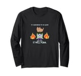 It's Dangerous Alone Take This It Will Purr Cat Retro Gamer Long Sleeve T-Shirt