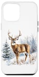 Coque pour iPhone 12 Pro Max Majestic Deer Wildlife Scène d'hiver en plein air Doe Deer Buck