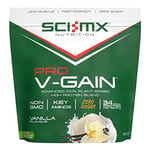 SCI-MX Pro-V Gain - 100% Vegan Vanilla Flavour Soy Protein Powder Isolate + B12 + Magnesium - Muscle Growth & Maintenance - Sugar Free, Non-GMO - 2.2KG (49 servings) 34g of protein per serving