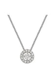 The Love Silver Collection Sterling Silver Round Halo Cz Pendant