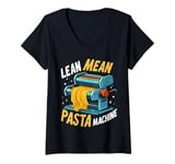 Womens Lean Mean Pasta Machine Pasta Party V-Neck T-Shirt