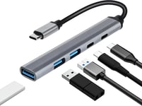 Hub USB C, Data Hub USB 5 Ports, avec PD Charge 100W, 2* PD + 1* USB 3.0 + 2* USB 2.0, Adaptateur USB C pour MacBook Pro/MacBook Air 2018/2019/2020, Samsung S8/S9, Notebook, Disque Dur Externe