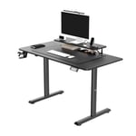 Ultradesk - Grand Bureau Gaming - Highlander - Bureau Informatique Construction en Acier - Espace pour Deux Moniteurs - Meuble Rangement Bureau - Accessoire Bureau - 120x60 cm - Noir