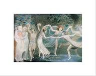 Wee Blue Coo WILLIAM BLAKE OBERON TITANIA PUCK WITH FAIRIES DANCING FRAMED ART PRINT B12X2273