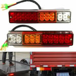 2PCS 12V Feux de Remorque LED,Universel LED Feux Arrière 20LED Feux de Recul Freinage Clignotant Eclairage Phare Arrière pour Remorque Camion