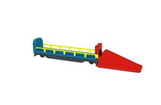 Hornby R9347 Playtrains Car Transporter & Ramp - Kids Toy Train Set Accessory for Ages 3+, Childrens Model Train Accessories - Compatible with Hornby Playtrains, Blue,red