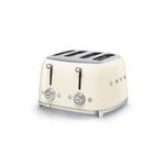 Grille-pain Toaster 4 Fentes 2000W Thermostat Réglable Crème SMEG