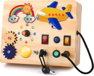 Lasten puinen LED-lelu ARANEE Montessori Busy Board