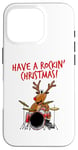 Coque pour iPhone 16 Pro Batteur de Noël, Have A Rockin' Christmas, Renne