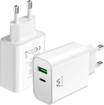 Chargeur Rapide, Chargeur Pr Usb C, Chargeur Pour Iphone 15/14/13/12/11/Pro/ /Mini/Se/X/Xr/Xs/8/7,Ipad Pro/Air, Air/Pods Pro,Samsung Galaxy Note,Huawei,Xiaomi Etc.,2 Ports,30w Type C Super Rapide