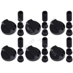 6 X Cannon Cooker/Oven/Grill Control Knob And Adaptors Black