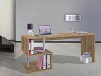 Dmora Samuel, linéaire pour PC, Table Multifonction, Bureau Peu encombrant Multipositions, 100% fabriqué en Italie, 180 x 60 x 78 cm, chêne, Big