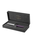 Parker Sonnet Rollerball Pen | Metal & Violet lacquer with Palladium Trim | Fine Point Black Ink | Gift Box