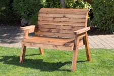 Charles Taylor Hand Made Traditional 2 Seater Chunky Rustic Wooden Garden Bench Furniture Flat Packed