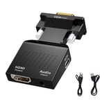 LEYMING VGA to HDMI Adapter Converter, VGA to HDMI Adapter (Male to Female) with Audio Support and Power Cable 1080P Resolution for Computer, Desktop, Laptop, PC, Monitor, Projector, HDTV and More