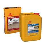 Kit joint sable pavé avec protection effet MAT: Sika Fastfix sable polymère ton sable 20kg + Sikagard Protection Sol Mat Hydrofuge pour pavés et dalle 5L