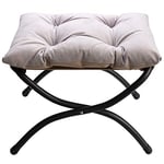 Repose-Pieds Pliable, HollyHOME Tabouret de Repos avec Pieds en Métal Petit Siège Ottoman, Gris (47 x 36 x 36 cm)