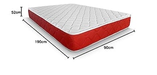 DUÉRMETE ONLINE Lit Complet avec Matelas viscoélastique Lite réversible épaisseur 20 cm + sommier renforcé 40 x 30 cm avec Pieds, 90 x 190