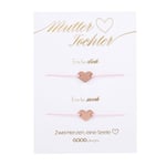 GD GOOD.designs EST. 2015 Bracelet mère-fille Set pour 2 avec bracelet cœur en or rose 18 carats I Cadeau maman - Bracelets réglables individuellement pour deux I Bijoux pour femmes