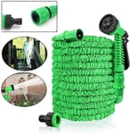 YANG Tuyaux D'arrosage Flexible Tuyau Extensible 3 Fois Pistolet De Pulvérisation d'eau avec 7 Fonctions Prolongé pour Irrigation Et Nettoyage du Jardin-vert-15M,15M,Vert