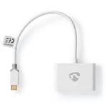 USB-C 3.1 til 2x USB-A adapter kabel - 1000 Mbps - Hvid