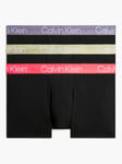 Calvin Klein Modern Structure Trunks, Pack of 3, Eclypt/Grey/Dubarry