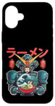 Coque pour iPhone 16 Plus Ramen japonais Mecha Robot géant La grande vague Anime