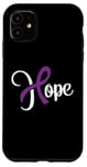 Coque pour iPhone 11 Cancer du pancréas - Hope (courage) avec noeud ruban mauve