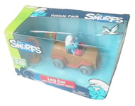 The Smurfs LOG CAR & DRIVER SMURF New Sealed Box - 2013 Jakks Pacific Toys