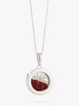 Rachel Jackson London Personalised Small Deco Sun Birthstone Amulet Necklace, Silver