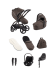 egg3 Pushchair, Carrycot & Accessories with Cybex Cloud T Car Seat and Base T Luxury Bundle, Chocolate Velvet