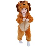 ACWOO Bébé Combinaison De d'Hiver, Bébé d'Hiver Grenouillères Avec Capuche En Forme De Lion, Unisexe Flanelle Animaux Mignons Enfants Pyjama Jumpsuit Bébé Barboteuse à Capuche Pour Garçon Et Fille