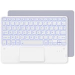 CACOE Clavier avec Pavé Tactile, Clavier sans Fil Bluetooth 10 Pouces, [AZERTY Français] Clavier Léger Fin pour iPad, iPad Pro, iPad Air, Android Tablette Samsung, Xiaomi Pad, Huawei, Lenovo, Blanc