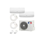 Pack Climatiseur reversible bi-split AIRTON - A Poser Soi-meme - 2500W - 2500W - Readyclim 2x6M - WIFI