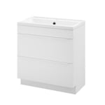 Meuble vasque à poser blanc mat l.80 cm Imandra + plan vasque blanc céramique Lana, GoodHome