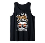 Football Stepmom Messy Bun Hair Football Player Stepmom Tank Top