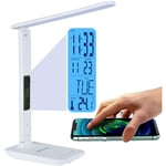 Linghhang - Lampe de bureau led Lampe de bureau avec chargeur sans fil Port de chargement usb Lampe de bureau à domicile avec veilleuse Réveil