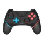 Manette de jeu Bluetooth sans fil Switch PRO Avec programmation macro et fonction de vibration de réveil Bleu-rouge