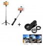 Pack Photo pour CROSSCALL ACTION-X3 Smartphone (Selfie Stick avec Trepied + Objectif Pince 3 en 1) Android IOS Bluetooth