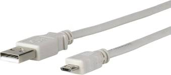 MicroConnect - Micro USB Cable, Grey, 5m - Câbles USB