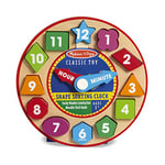 Melissa & Doug Shape Sorting Clock - Wooden Educational Toy