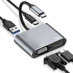 TypeC till VGA-dockningsstation HDMI-omvandlare mobiltelefon överföringsmonitor projektoradapter dator