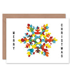 Wee Blue Coo Christmas Xmas Trippy Snowflake New Art Greetings Carte-Cadeau