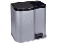 Curver 234471 Pedal Garbage Can For Waste Separation (Silver Color)